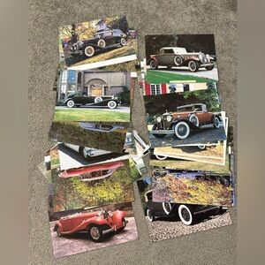 Lot of 65 Vintage Car Photo Collection from a Calendar